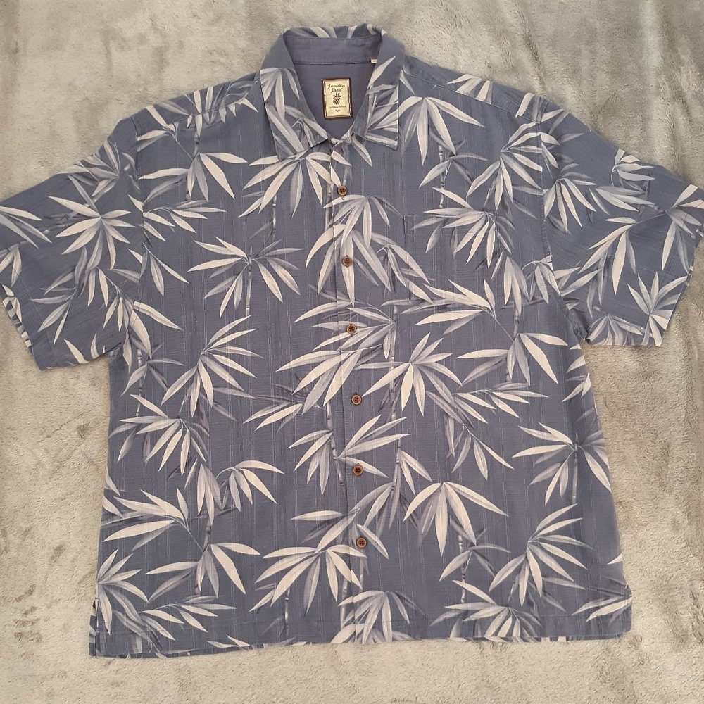 Jamaican Jaxx Blue Hawaiian 100% Silk Shirt